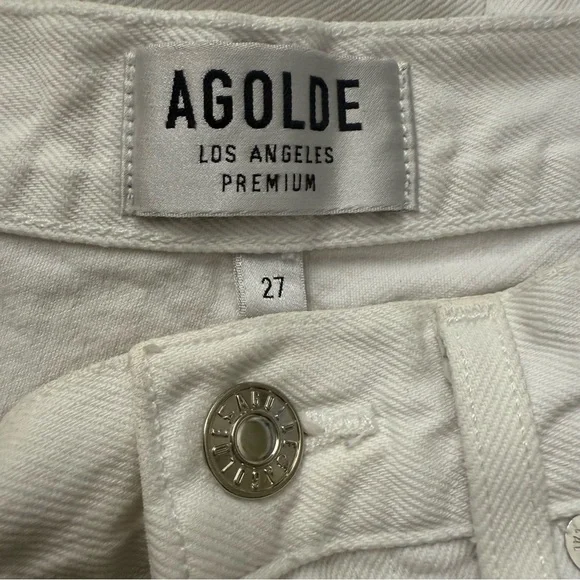 AGOLDE 90s Mid Rise Loose Fit in White Out Size 27